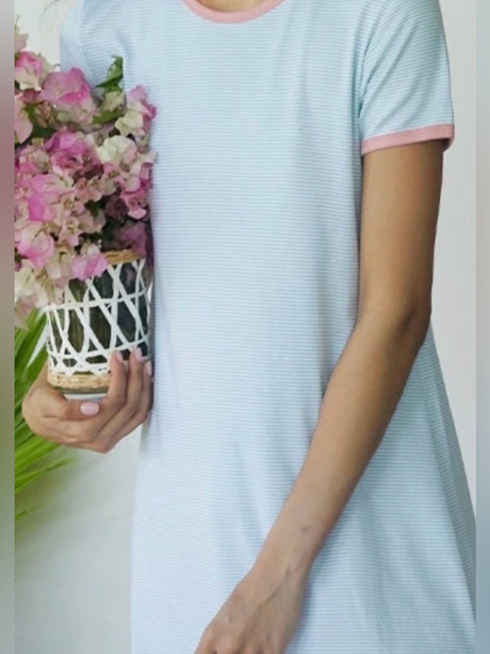 LAKE PAJAMAS SHORT SLEEVE NIGHTGOWN NIGHTSHIRT 100% COTTON, SIZE M.